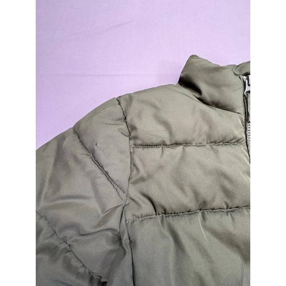 Children’s Place Green Puffer Coat SZ 5/6 Unisex + Purple CC Beanie Kids Bundle